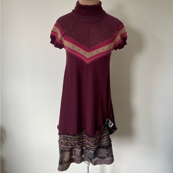 Suniq Dresses & Skirts - Suniq Brooklyn Upcycled One of a Kind Wool Short Sleeve Turtleneck Sweater Dress